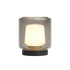 Ambience Lamp Intelligent+ med New York base i rustfritt stål og frostsikkert sotet glass, batteridrevet utendørslampe.