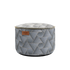 Svart Pouf Noir puff med geometrisk jacquardtekstiltrekk og rund form, limited edition.