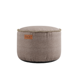 Canvas Sand Canvas Pouf 2-pack, rund puff i lerretstoff med håndsydde linsting.