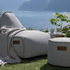 Cobana Lounge Chair i sand melange med linsting, polstret sækkestol med ryggstøtte.