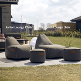 Cobana Junior Lounge Chair i grått, vannavstøtende og formstabil sakkestol for barn.
