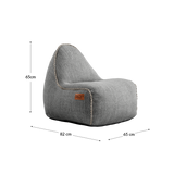 Cobana Junior Lounge Chair i lys grå, barnesekkestol med rund form og mykt stoff.