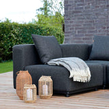Cobana Lounge Sofa modul i svart med aluminiumsramme og olefintekstil, utendørs bruk.