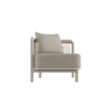 Kirra Lounge Sofa hjørnemodul i lys sandfarge med aluminiumsramme og olefin-tekstiler for utendørs bruk