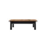 Kirra Side Table i svart med teakbordplate og accessory fit, utendørs salongbord i aluminium.