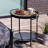 SACKit Patio Serving Table i rustfritt stål med matt overflate, utendørs sidebord i dansk design.