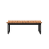 Patio Bench utendørs benk i pulverlakkert aluminium med sete i ubehandlet FSC-sertifisert teak, 130x37 cm.