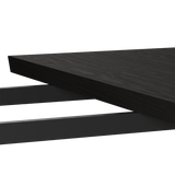 Svartbeiset eikefiner tilleggsplate 60x90 cm til Edge Dining Table med synlige årringer.