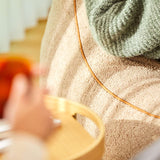 SACKit Chair Indoor i myk Teddy Brown tekstil med rund, organisk form og lav ryggstøtte.
