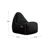 Cobana Junior Lounge Chair og puf i sand melange farge, barnesekk med rund form og mykt stoff.