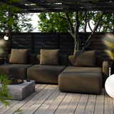 Cobana Lounge Sofa i svart uten armlener, modulbasert utesofa med rene skandinaviske linjer.