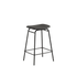 Frame Bar Stool lav barkrakk i svart lær med pulverlakkert stålramme og minimalistisk design