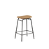 Frame Bar Stool lav barkrakk i Terra Safari lær med pulverlakkert stålramme, minimalistisk design.