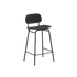 Frame Bar Stool barkrakk med ryggstøtte i eikefinér og pulverlakkert stålramme, industrielt design.