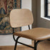 Frame Bar Stool barkrakk med ryggstøtte i lær og pulverlakkert stål, industrielt design.