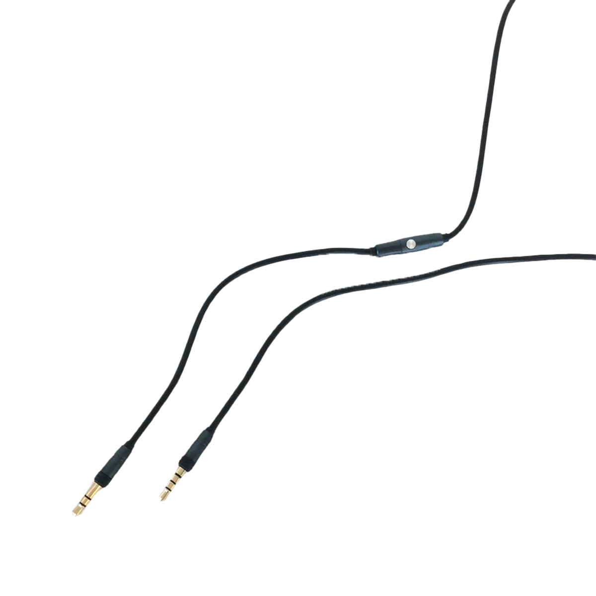 Svart 130 cm Minijack lydkabel for WOOFit hodetelefoner.