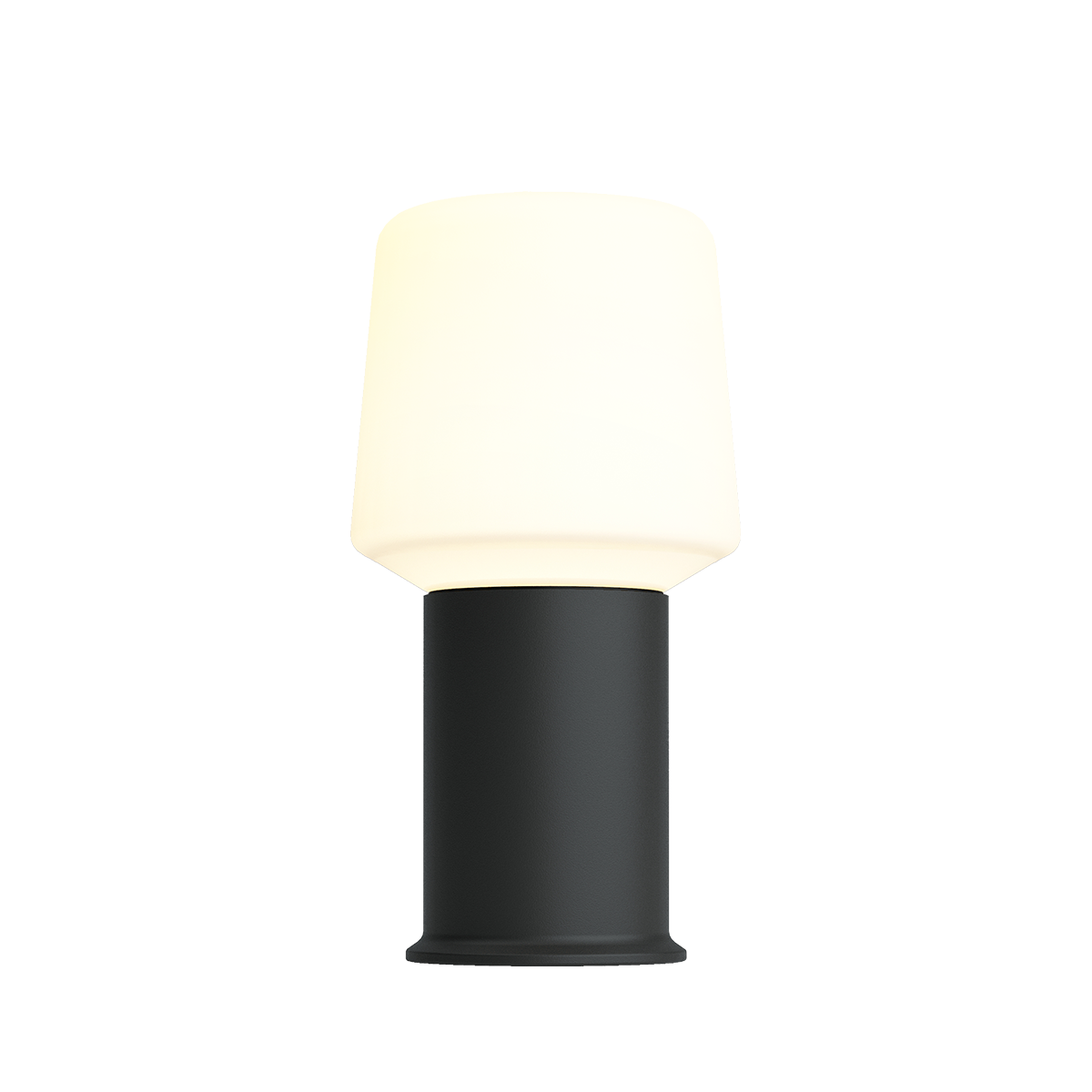 Svart Lamp Intelligent+ med London base i pulverlakkert stål, størrelse 8, utendørsbelysning.