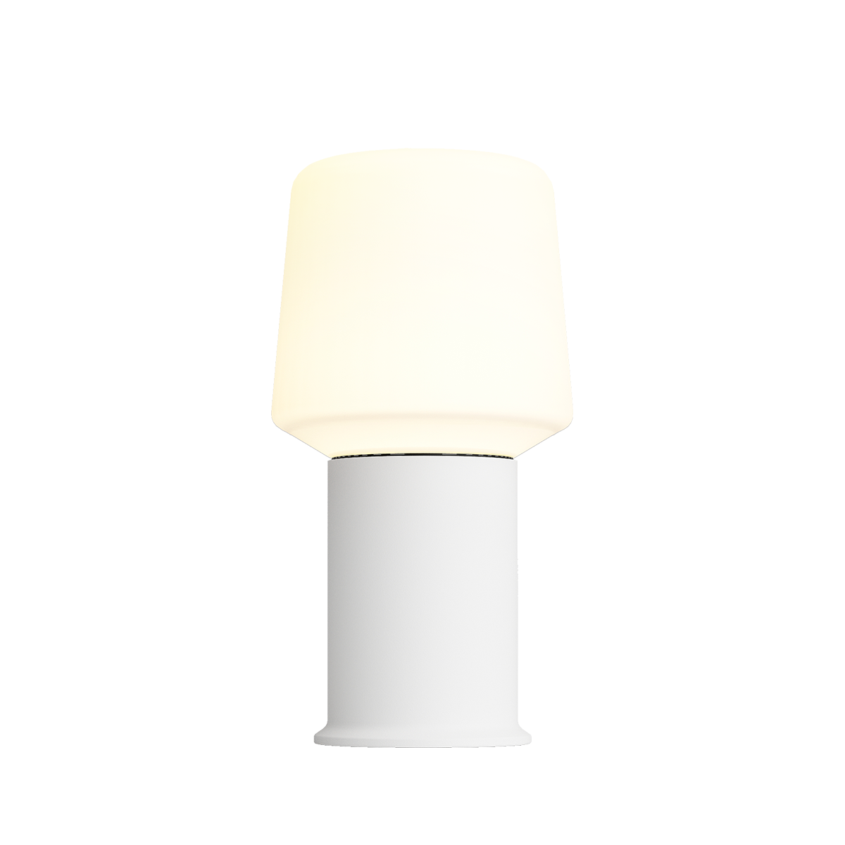 Ambience Lamp Intelligent+ med London base i hvitt pulverlakkert stål, størrelse 8, batteridrevet utendørslampe.