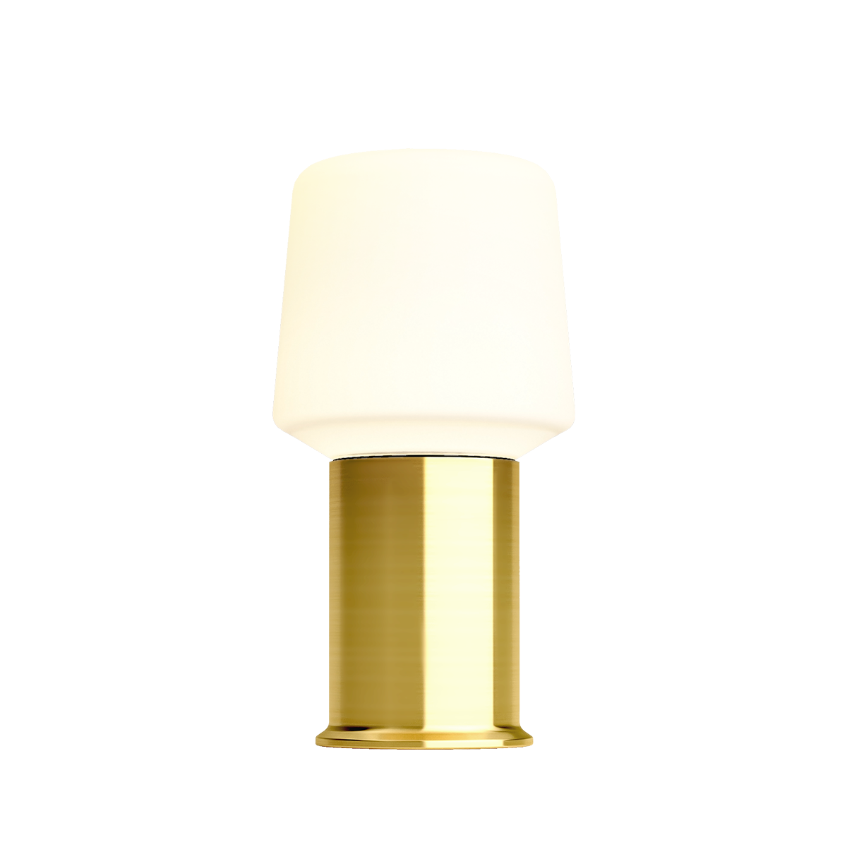 Ambience Lamp Intelligent+ with London base in brass, medium size, sleek outdoor lamp with adjustable light.