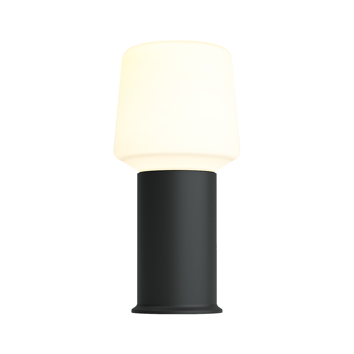 Svart Ambience Lamp Intelligent med London base i rustfritt stål, størrelse 10, utendørsbelysning.