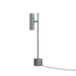 Grå Expo Table bordlampe med aluminiumskropp og marmorfot, innendørs belysning.