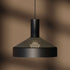 Dawn Pendant Ø25 svart aluminiumslampe med perforert topp og hvit innerskjerm, innendørs belysning