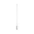 SACKit Expo 185 gulvlampe i hvit med slank aluminiumprofil og marmorfot med vertikal LED-stripe.