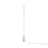 SACKit Expo 185 gulvlampe i hvit med slank aluminiumsprofil og marmorfot, vertikal frostet LED-stripe.