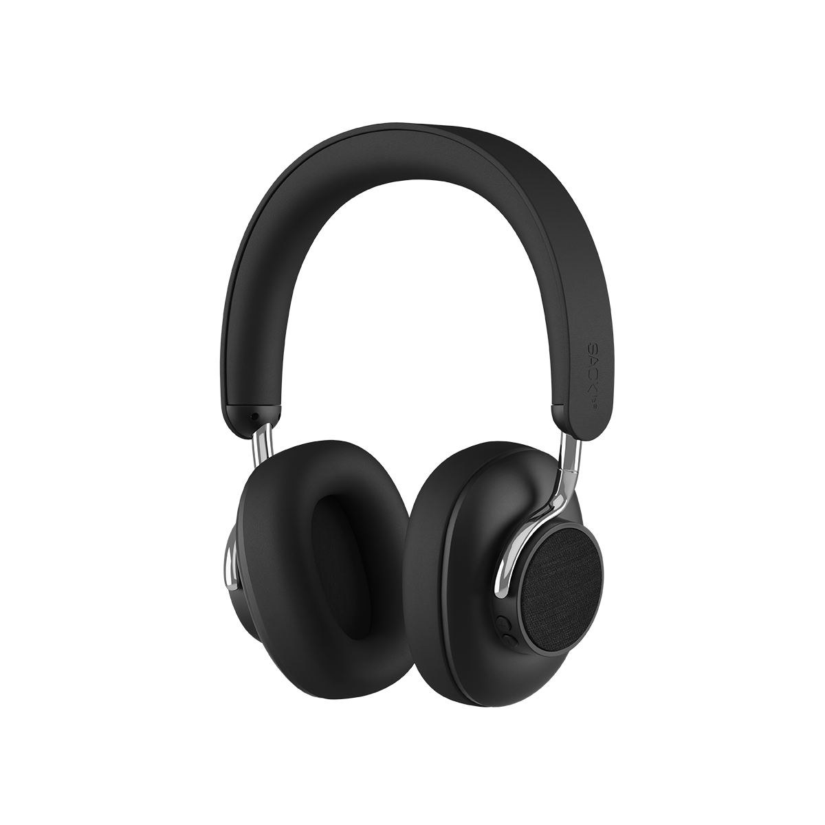 Svart Touch 310 over-ear høretelefoner med PU-skinn og USB-C lading.