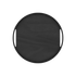 Rundt serveringsbrett i naturlig eikefinér med høy kant og skjulte håndtak, diameter 50 cm.