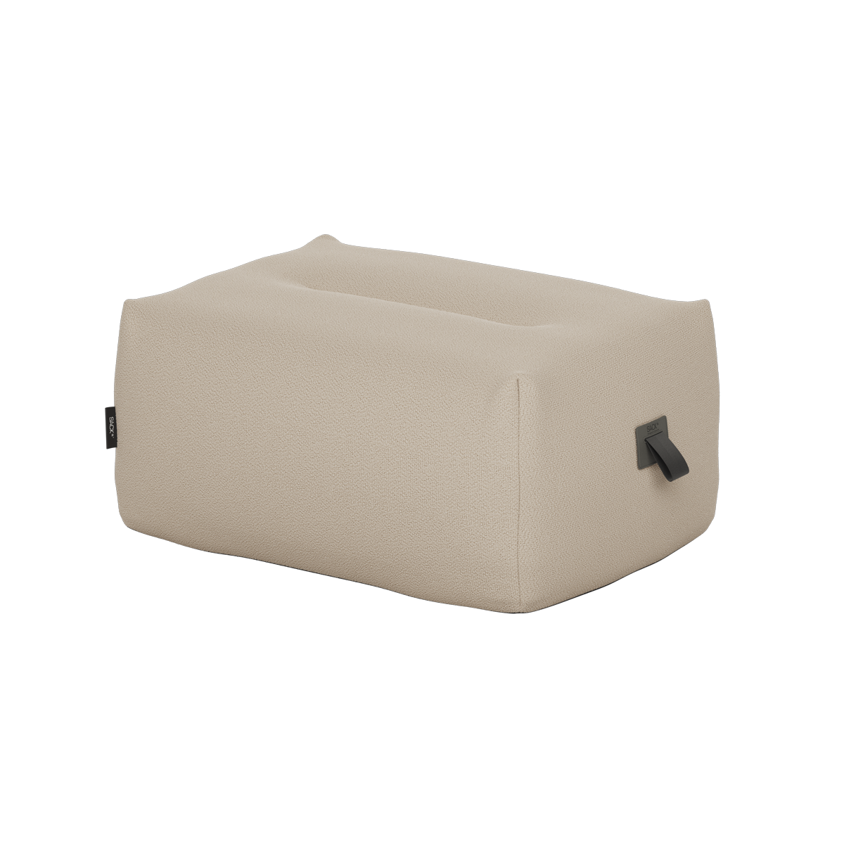 Beige Soft Sofa pouf fra sackit for nordiske uteområder fleksibelt møbel som fotskammel ekstra sitteplass eller lav loungedel