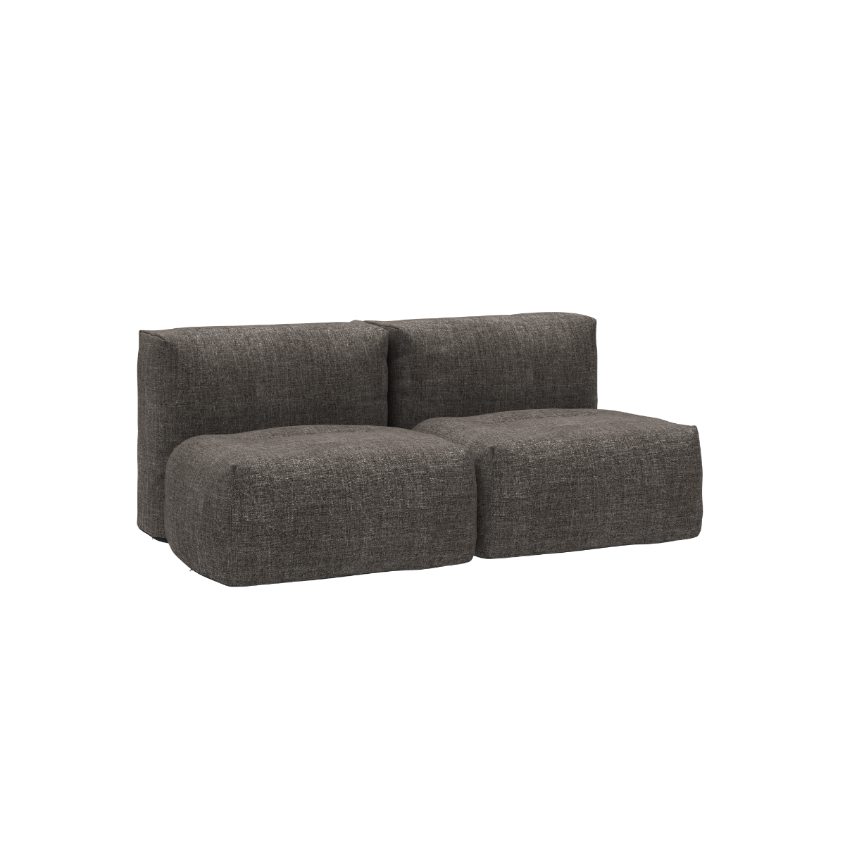 Soft Sofa Outdoor 2-seter sofa i svart Kirra Noir stoff, myk og formstabil uten ramme.