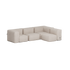 Lys beige hjørnesofa med myke formstabile puter og dype sitteplasser for komfortabel avslapning utendørs fra sackit