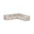 Lys beige sackit Soft Sofa Outdoor femseters hjørnesofa med myke formstabile moduler og dype sitteplasser for komfortabel avslapning utendørs
