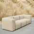 Soft Sofa Outdoor 3-seters sofa i boucle beige stoff, designet for utendørs bruk.
