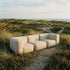 Soft Sofa Outdoor 3-seters sofa i boucle beige stoff, myk og formstabil uten ramme.