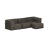 Mørkegrå myk utendørs sofa for tre personer med separat puff fra sackit i Norge rammeløs design med dype sitteplasser og værbestandig tekstil