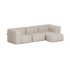 Beige sackit Soft Sofa Outdoor med tre sitteplasser og puff myk formstabil utendørs sofa for komfortable stunder under åpen himmel