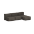 Mørkegrå sackit Soft Sofa Outdoor med tre sitteplasser og to puffer, en myk og formstabil utesofa for komfortable stunder under åpen himmel