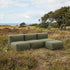 Soft Sofa Outdoor 3-seter åpen sofa med puff i Kirra Olive farge, utendørs design med myke puter.