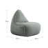 Grå Cura Lounge Chair sakkestol i bærekraftig stoff med ryggstøtte og håndsydde sømmer.