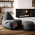 Canvas Lounge Chair sakkestol i petrolfarget canvas med ryggstøtte og myk form.