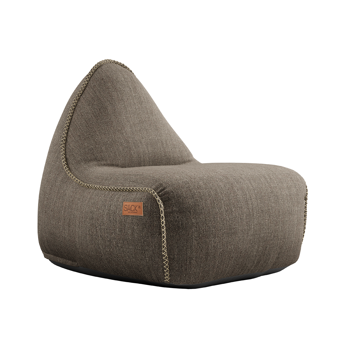 Cobana Lounge Chair sakkestol i brun olefinfiber med ryggstøtte, egnet for inne og utebruk.