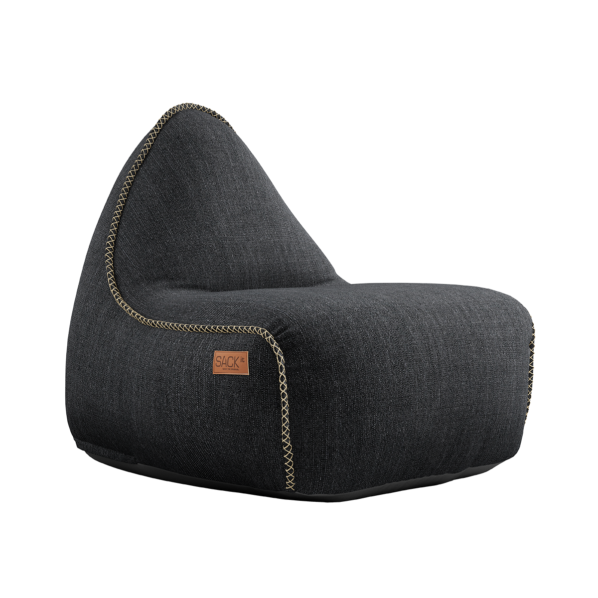 Cobana Lounge Chair i svart olefinfiber med ryggstøtte, innendørs og utendørs bruk.