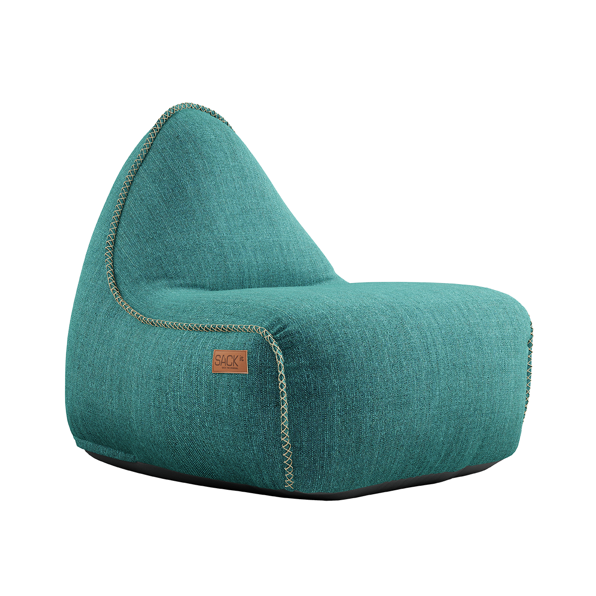 Cobana Lounge Chair i petrol melange, vanntett og holdbar sakkosekk med ryggstøtte.