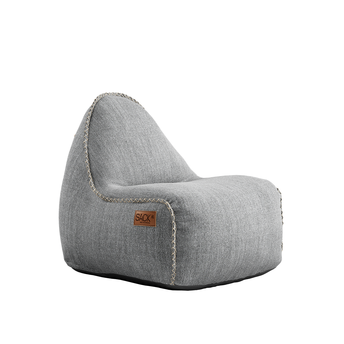 Cobana Junior Lounge Chair i sand melange farge, barnesekkestol med mykt, vannavstøtende trekk.