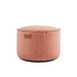 Rosa Cobana Pouf i vannavstøtende stoff med rund form og håndsydde sømmer.