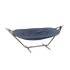 Cobana Hammock hengekøye i Kirra Indigo med taupe pulverlakkert aluminiumstativ.