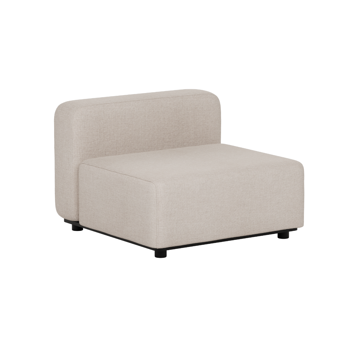 Beige modulsete med ryggstøtte til utendørs sofa fra sackit med myke former og rene skandinaviske linjer for terrasse og hage
