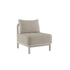 Kirra Lounge Sofa Seat i sandfarget olefin-tekstil med aluminiumsramme, modulær utendørs sofa.